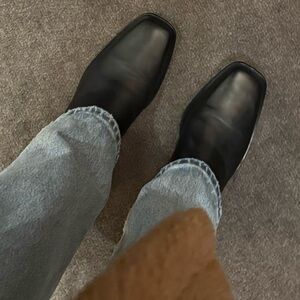 Neous Black Leather Chelsea Heeled Boots Size 39